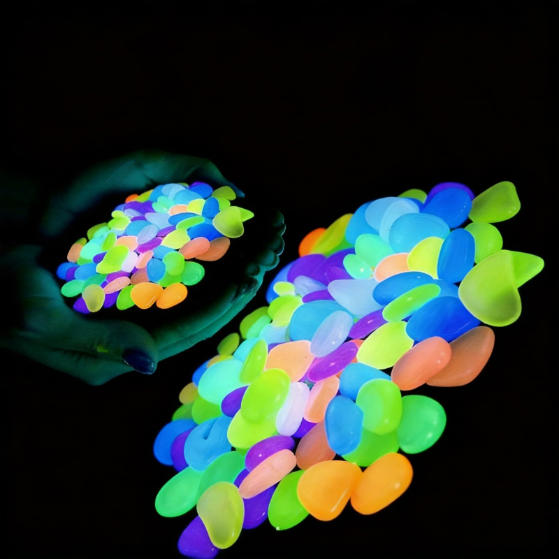 Aquarium Fish Guppy - Glowing pebbles100-500pcsLuminous resin stones for landscape