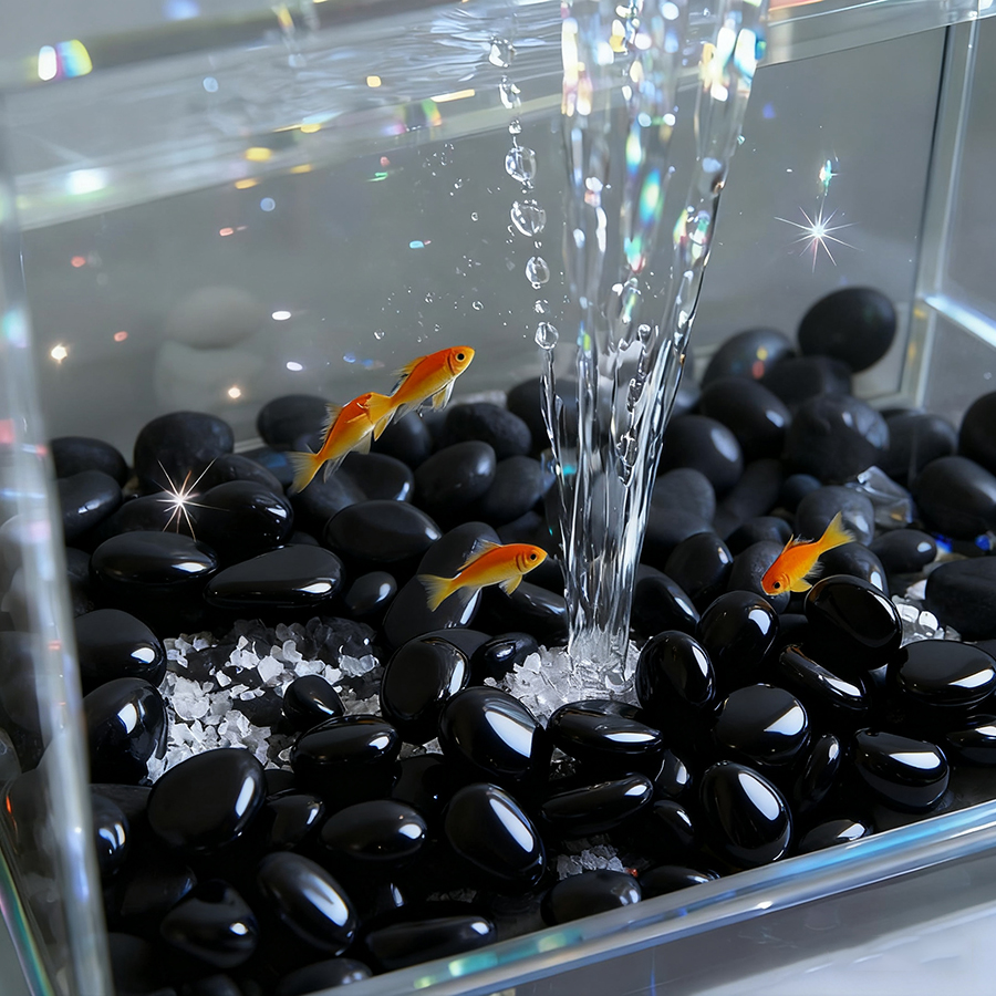 200g Black High Polished Natur – Aquarium Fish Guppy recenzja i cena