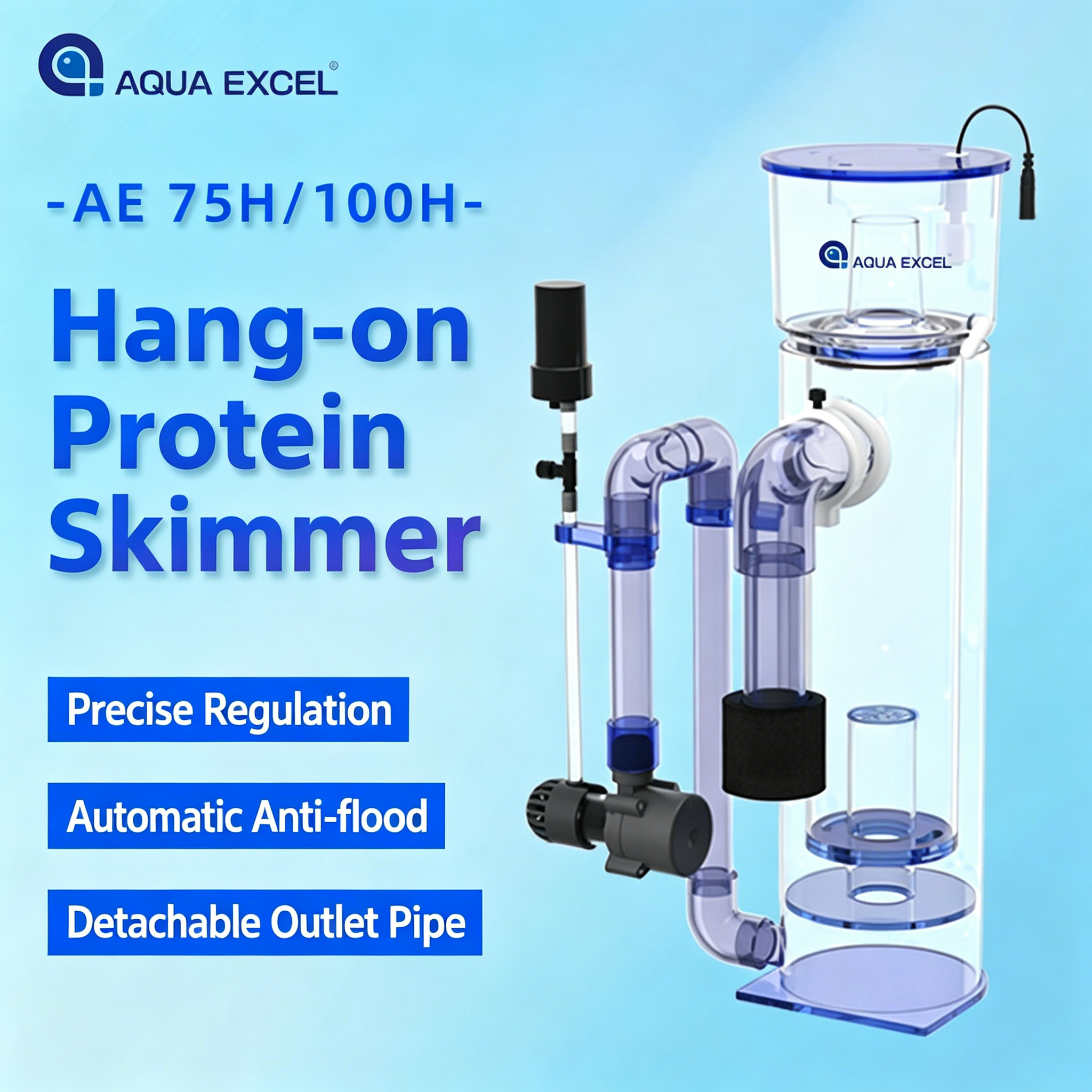 AQUA EXCEL AE-75H/100H Hang-on – Protein Skimmer Reef recenzja i cena